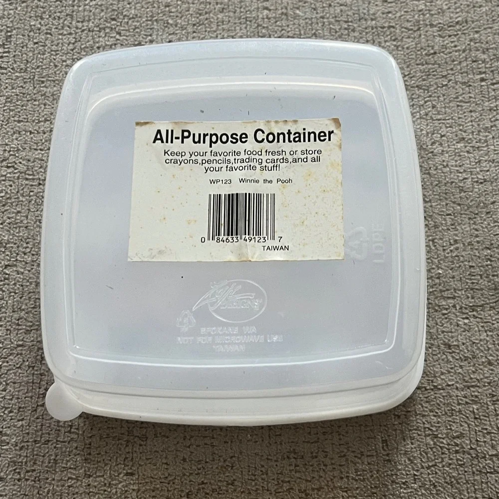 Vintage Disney Winnie the Pooh Tigger Plastic Snack Container Gift Designs WP123